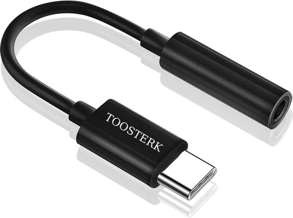 USB Type-C naar 3,5 mm AUX kabel – zwart | Voor helder geluid op USB-C apparaten zonder koptelefoonaansluiting