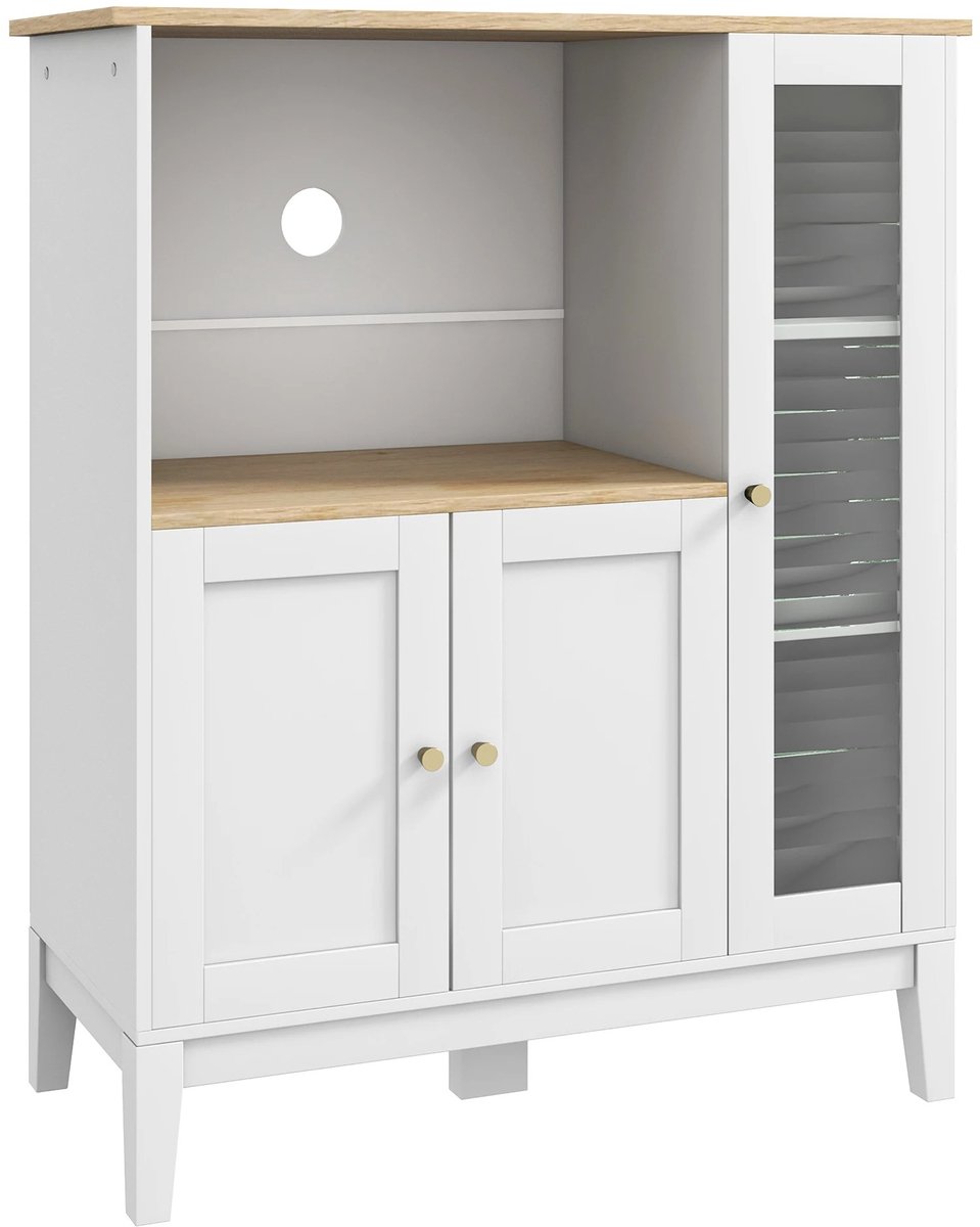 HOMCOM Opbergkast, dressoir, keuken, met naaldpoten, 2