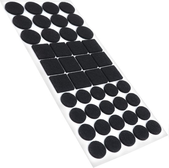 Adsamm® | 220 x viltglijders | zwart | verschillende maten | 28 mm | 20 mm | 25x25 mm | 3,5 mm dikke zelfklevende vilten meubelglijders in topkwaliteit