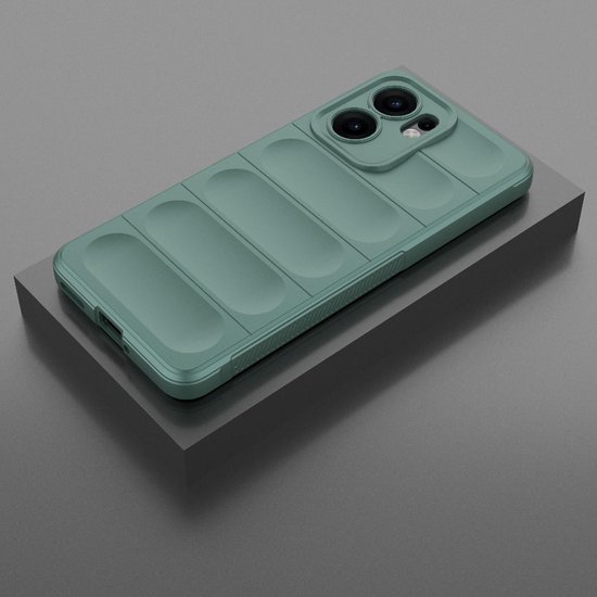 Coque arrière en silicone GripShell pour Oppo Reno13 F 5G – Vert foncé