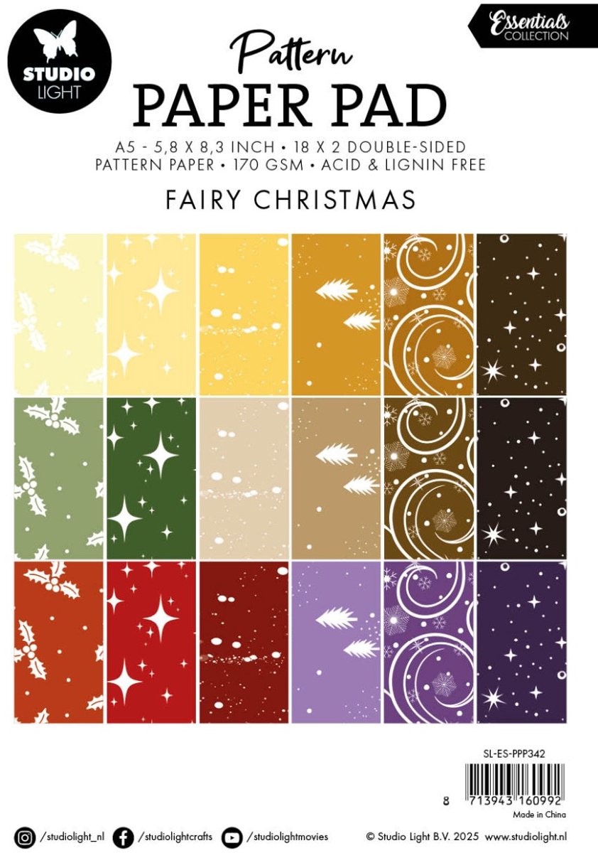Pattern paper pad Fairy christmas - Essentials nr. 342