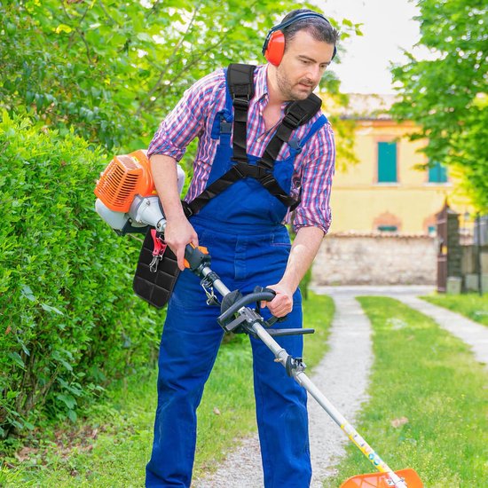 Bosmaaier Harnas - Schokbestendig Schouderkussen - Draagharnas Voor Bosmaaier Gras Trimmer - Dubbelrijs schouderriemharnas - Gewatteerde Riem Schouderriem Trimmer - Schouder Riemen - Tuin Borstel Cutter - Gras Trimmer - Zwart van Generic — afbeelding 3