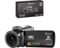 HAYALI®4K Ultra HD - Handycam Camcorder - 2 in 1 Set Met Externe Microfoon - 56 megapixels HD-digitale camera 18X digitale zoom 3,0 inch scherm met flits - Inclusief 2 Batterijen En Afstandsbediening-128BG