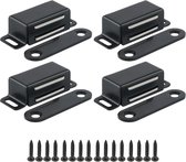 Magnetische Deurvanger - Kastsluiting Vergrendeling - Kasten Sluiten - Sterke Magneet - 4 Stuks - Zwart