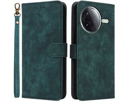 Coverup Hoesje - Geschikt voor Xiaomi Poco F7 Pro / F7 Ultra Hoesje - Coverup Book Case met Koord - Groen