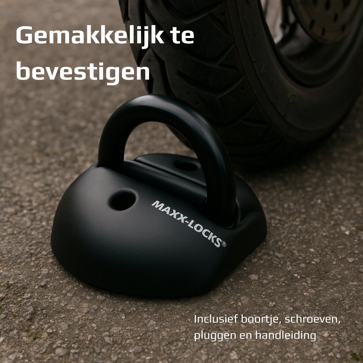 KRASER KR804 Vloeranker / Muuranker Motorfiets - Anti-diefstal Bevestiging Met Opvouwbare Ring
