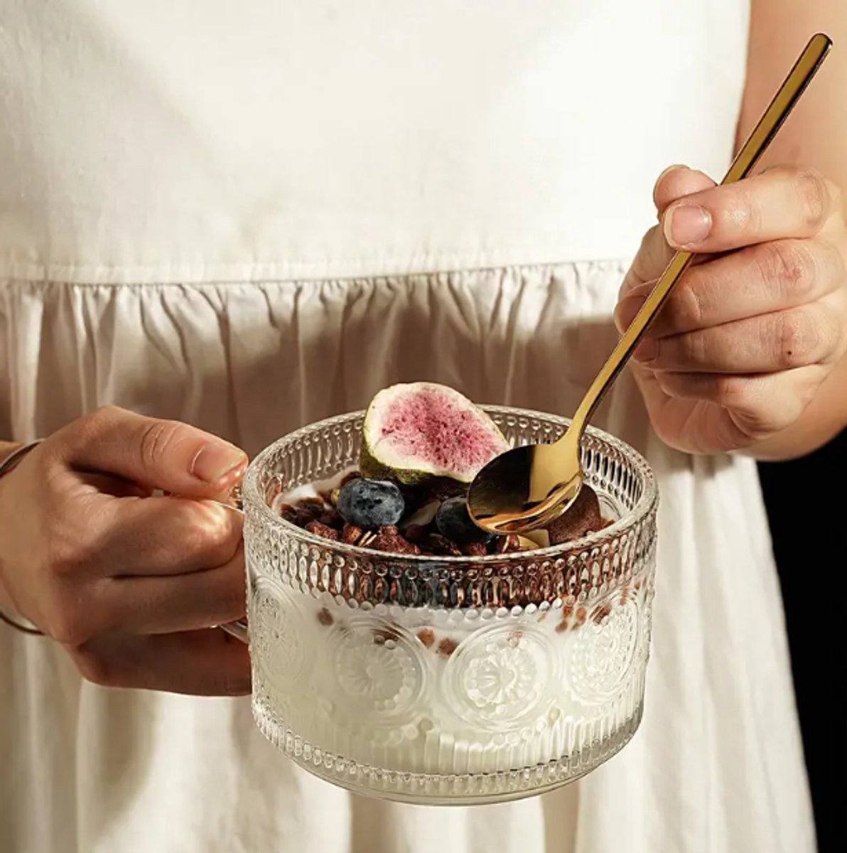 Dutchers.® Overnight Oats Potjes - Set van 4 - Retro - Lepels Inbegrepen - Potjes van Glas - 540ml - Glazen Potjes met Deksel - Overnight Oats - Muesli Beker - Hygiënisch - Lunchpot - Yoghurtbeker - Milieuvriendelijk - Glas & Bamboe - Ontbijt & Lunch — cadeau in Kookcadeaus - foto 3