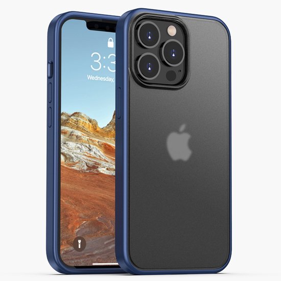 Mobiq Bumper Case geschikt voor iPhone 13 Pro - Shock Proof Hoesje Case geschikt voor iPhone 13 Pro blauw