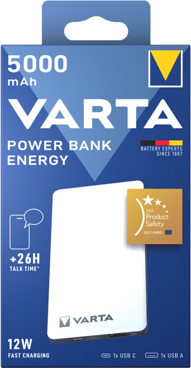 Varta - Lader Powerbank Energy 5000Mah - Wit
