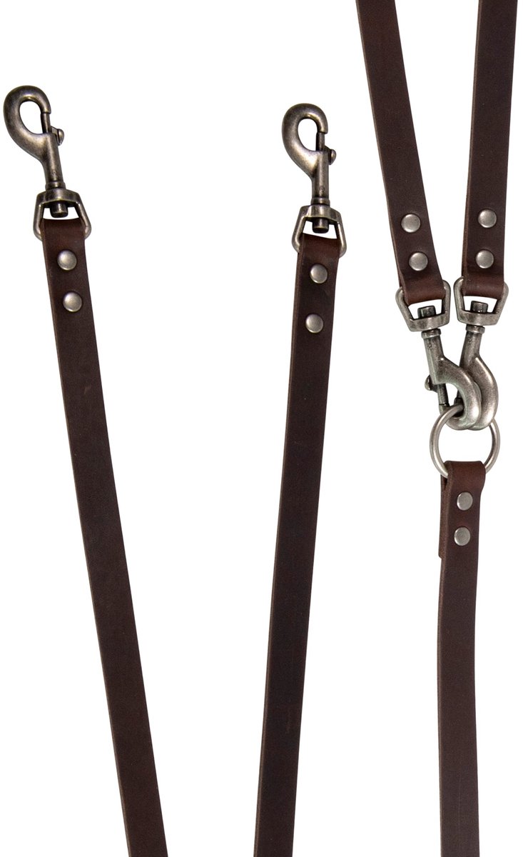 Animal Boulevard Ab30132 - Hals- En Leibanden - Hond - Ab Country Leather 2-honden Lijn Bruin-20mmx50cm - Maat: 20mmx50cm - 205355
