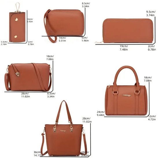 FANDARE Dames handtas 3-delige set dames shopper schoudertas grote