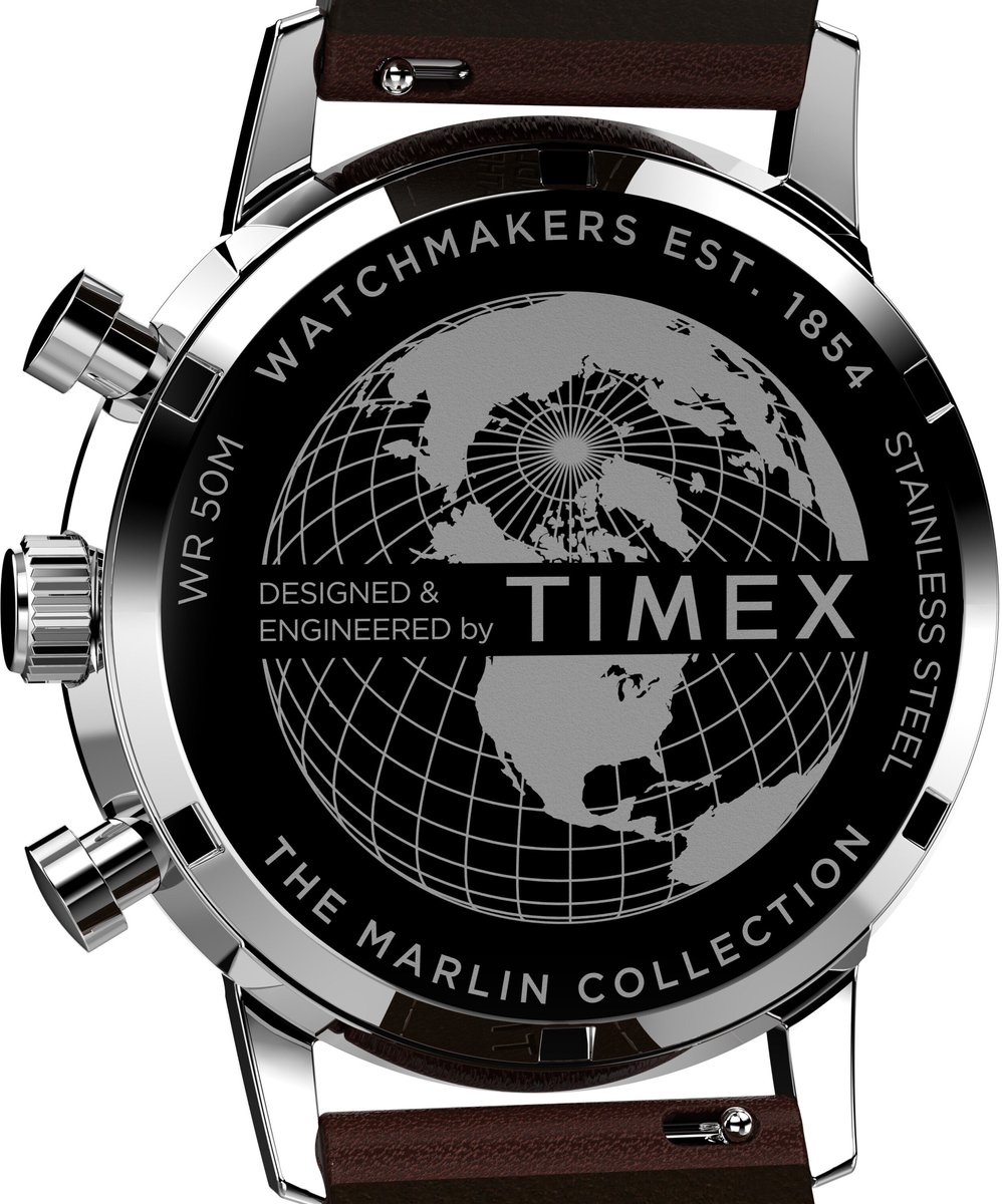 Timex Marlin Kwarts Analoog Horloge Bruin Case: 100% Stainless Steel | Armband: 100% Leather 40 TW2W51400AJ