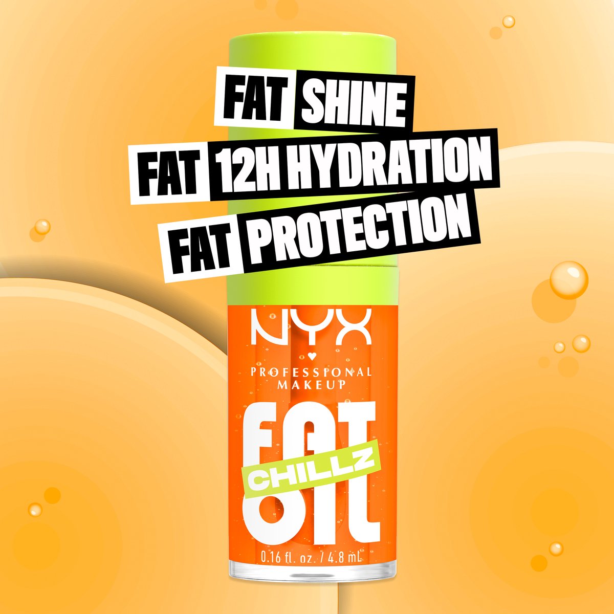 NYX Professional Make Up Fat Oil Chillz Lip Drip Lipgloss - Tot 12 uur hydratatie - Met keizersbes- en framboosolie - Citrus Chiller — cadeau in Verzorging - foto 4