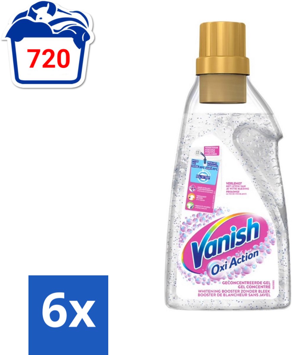 Vanish Oxi Action - Vlekkenverwijderaar Gel - Witte Was - 1.5 L - Voordeelverpakking - 6 stuks