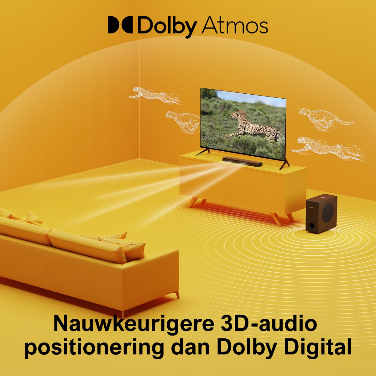 Afbeelding 3 van ULTIMEA Nova S50 Soundbar voor TV – 2.1-kanaals Dolby Atmos met Subwoofer en Bluetooth 5.3