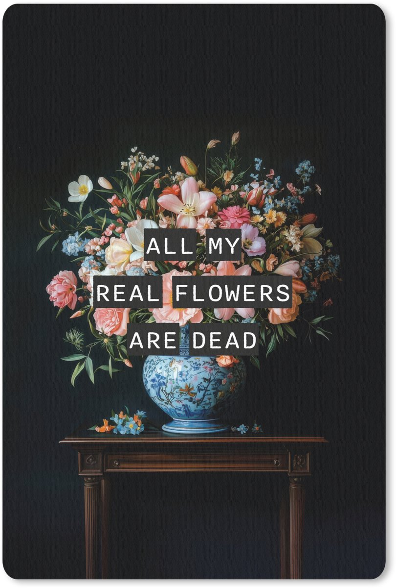 Muismat 18x27 cm - Mousepad Bloemen - Art - Pastel - Quotes - Muismatten