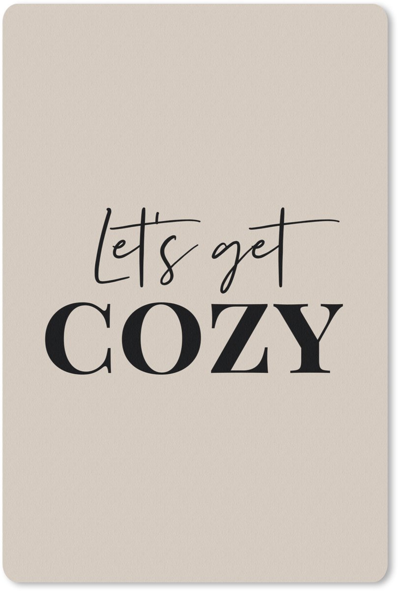 Muismat 18x27 cm - Mousepad Beige - Winter - Quote - Cozy - Muismatten
