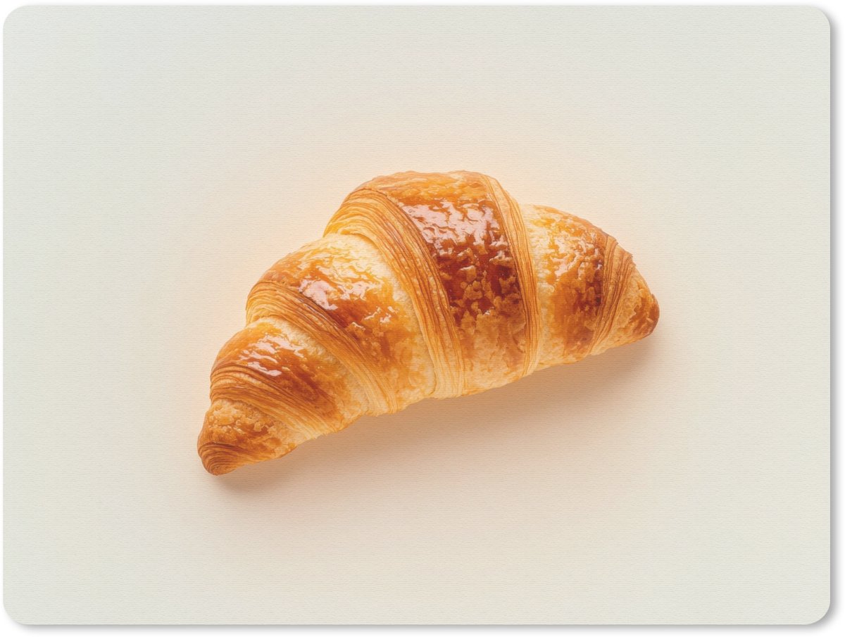 Muismat 23x19 cm - Mousepad Croissant - Brood - Beige - Muismatten