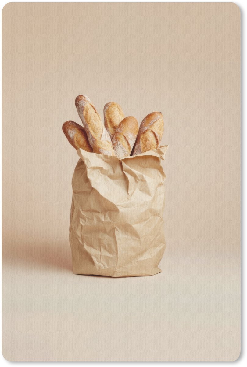 Muismat 18x27 cm - Mousepad Baguette - Brood - Stokbrood - Beige - Muismatten