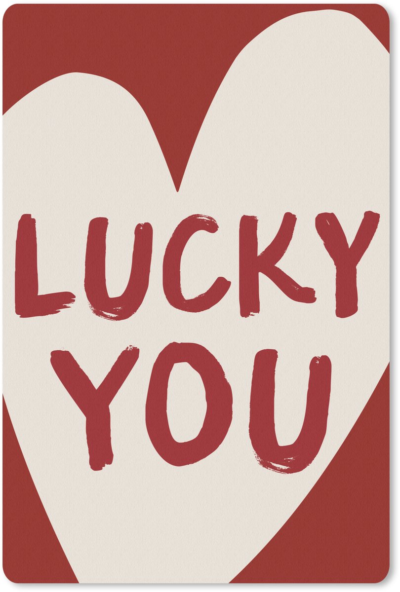 Muismat 18x27 cm - Mousepad Lucky - Hart - Rood - Muismatten