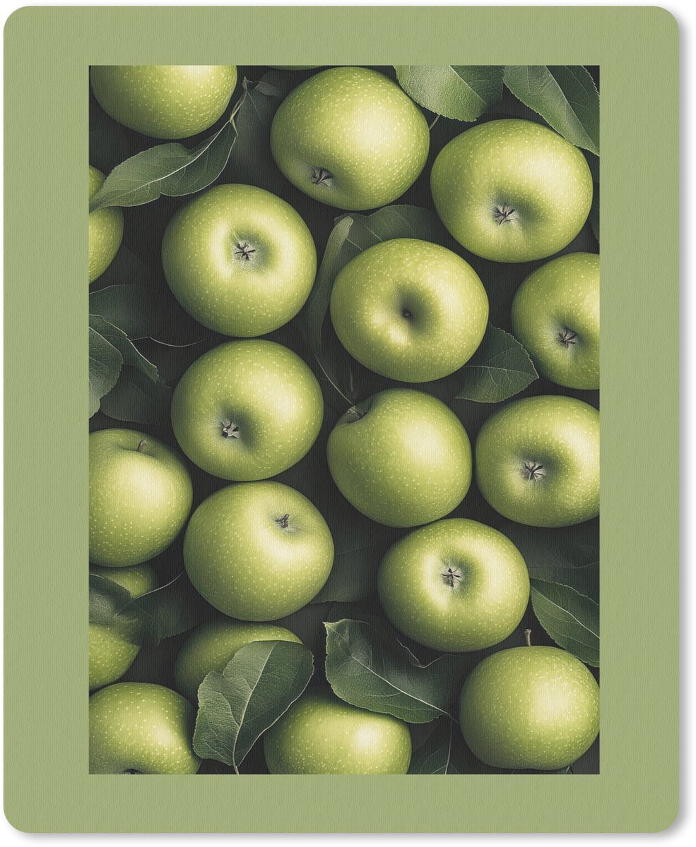 Muismat 19x23 cm - Mousepad Appels - Groen - bladeren - Muismatten