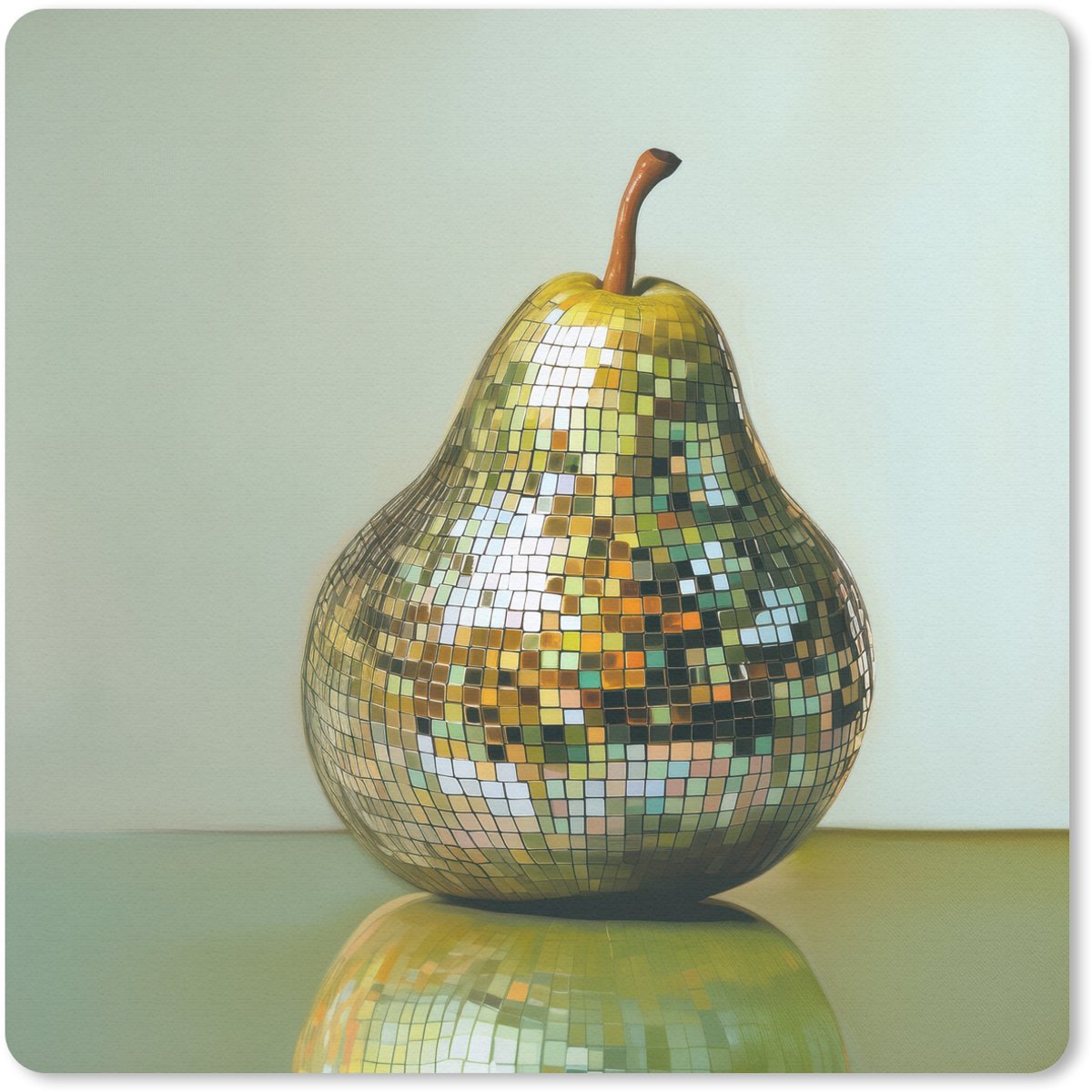Muismat 30x30 cm - Mousepad Fruit - Disco - Art - Glitter - Muismatten