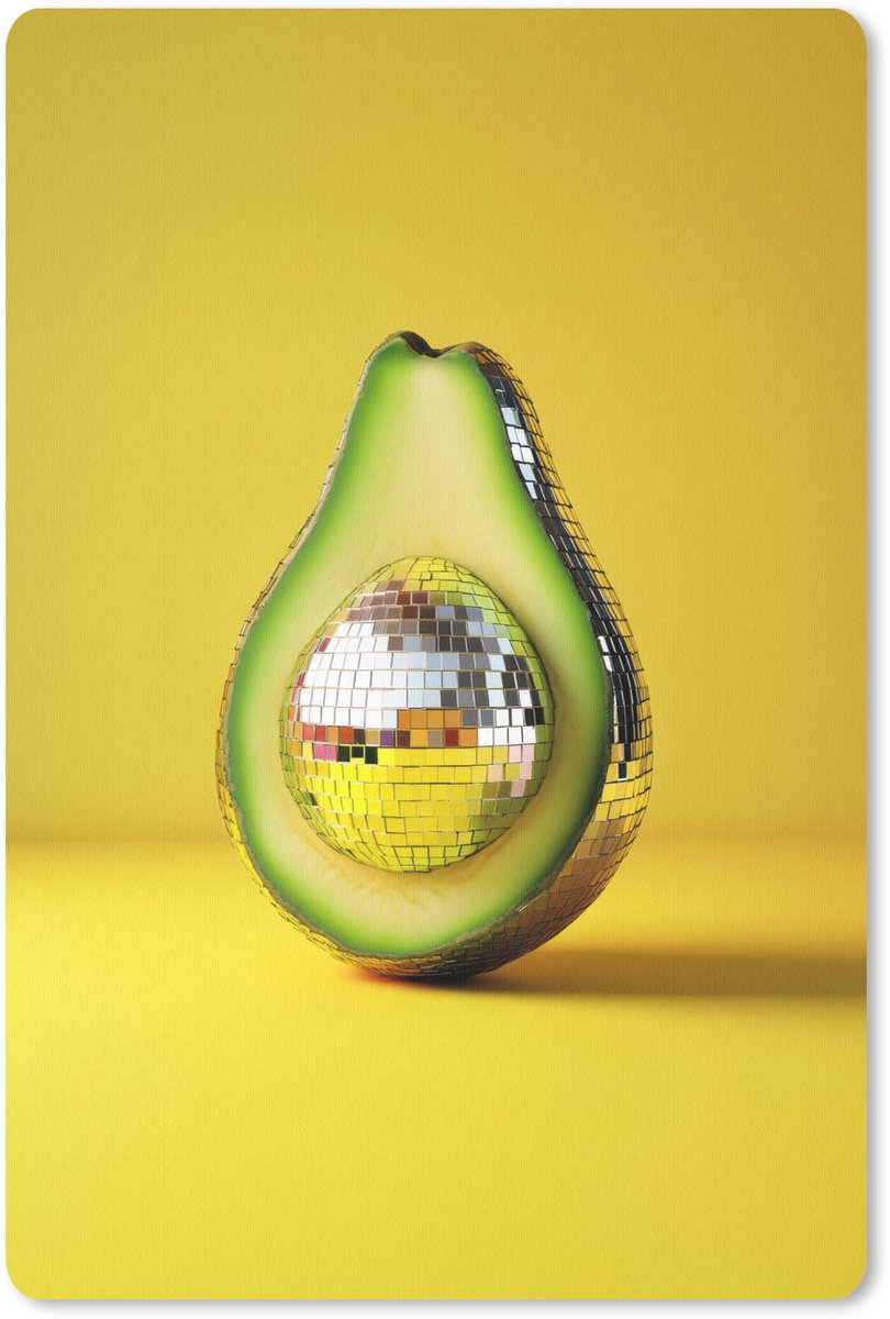 Muismat 18x27 cm - Mousepad Avocado - Discobal - Geel - Glitter - Muismatten