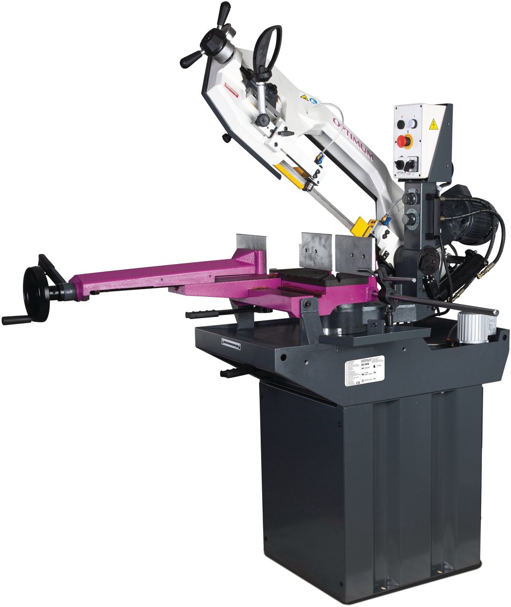 Metaalbandzaag -45/+60° zaagcapaciteit rond 225 mm 1,1 kW 400V 45/90 m/min hoogte zaagblad 27 mm Optisaw SD285E
