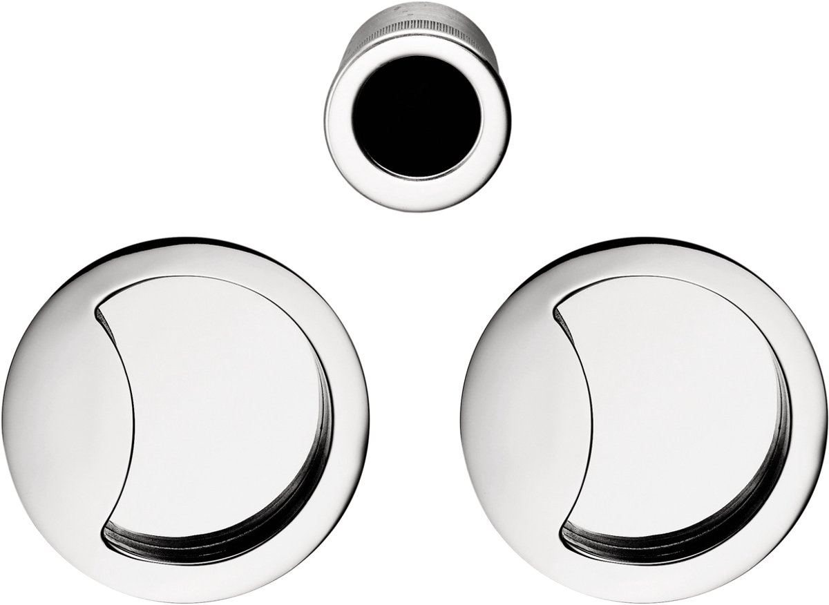 Schuifdeurkom Colombo Design - Rond - Kleur Chroom mat - Diameter 57 mm