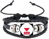 Akyol - polska vlag hartje armband zwart - Polen - reizigers - toerist - verjaardagscadeau - souvenir - vakantie - kado