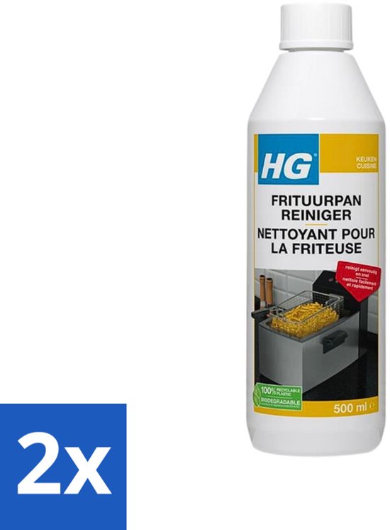 Foto: Hg frituurpanreiniger verwijdert aangekoekt vet 500 ml voordeelverpakking 2 stuks