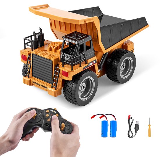 RC Dump Truck Speelgoed, 9-kanaals 1:18 Schaal Afstandsbediening Dump Truck, RC