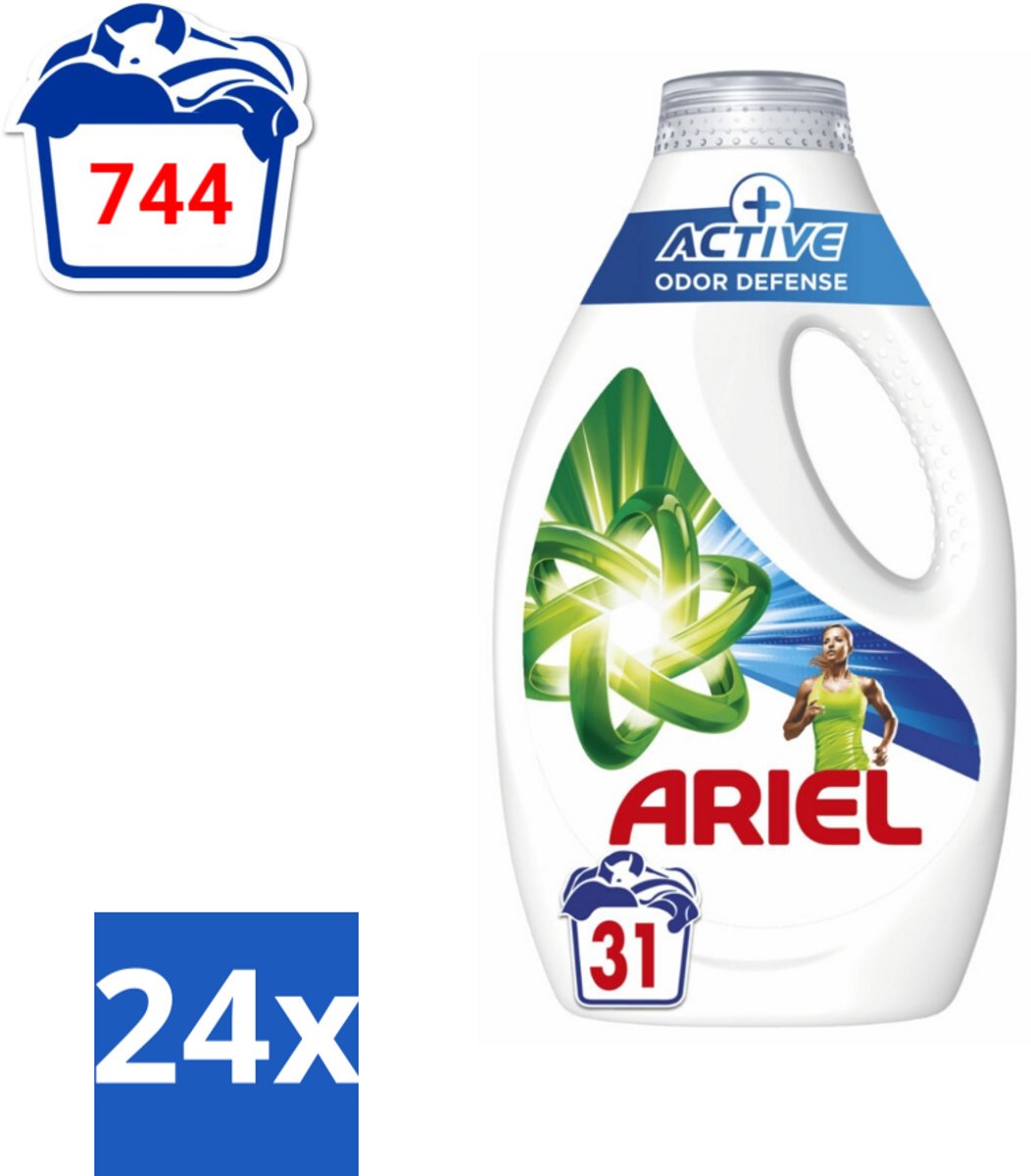 Ariel Original - Actieve Geurbestrijding - Vloeibaar Wasmiddel - Witte en Gekleurde Was - 31 Wasbeurten - Voordeelverpakking - 24 stuks