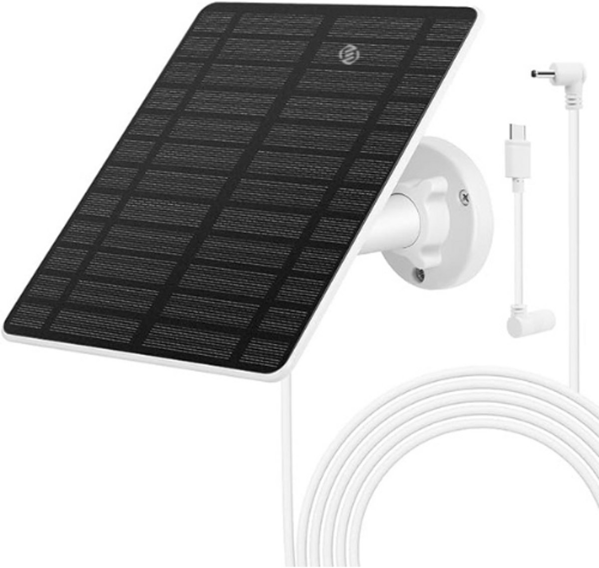 Equivera Zonnepaneel voor Ring Camera - Zonnepaneel voor Ring Camera - Zonnepaneel met Stekker Zonnepanelen met Stekker - Oplader Ring Camera - Zonnepaneel Adapter - Solar Charger - Weerbestendig - Verstelbaar