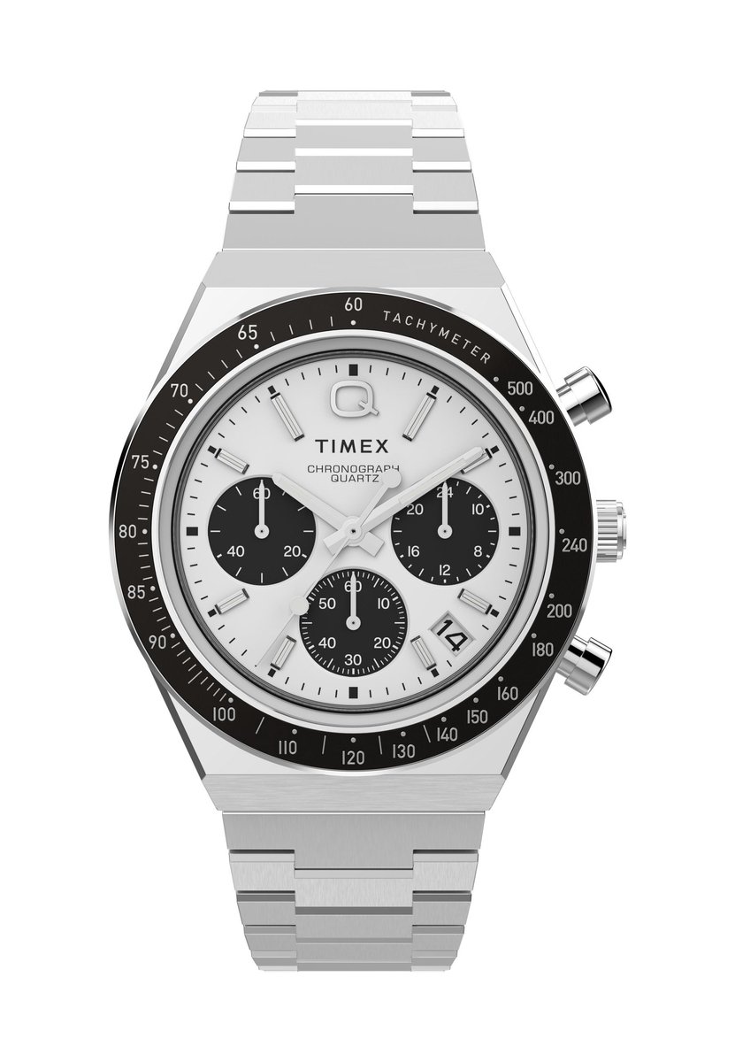 Timex Q Timex Kwarts Analoog Horloge Zilveren Toon Case: 100% Stainless Steel | Armband: 100% Stainless Steel 40 TW2W51600AJ, TW2W53300AJ