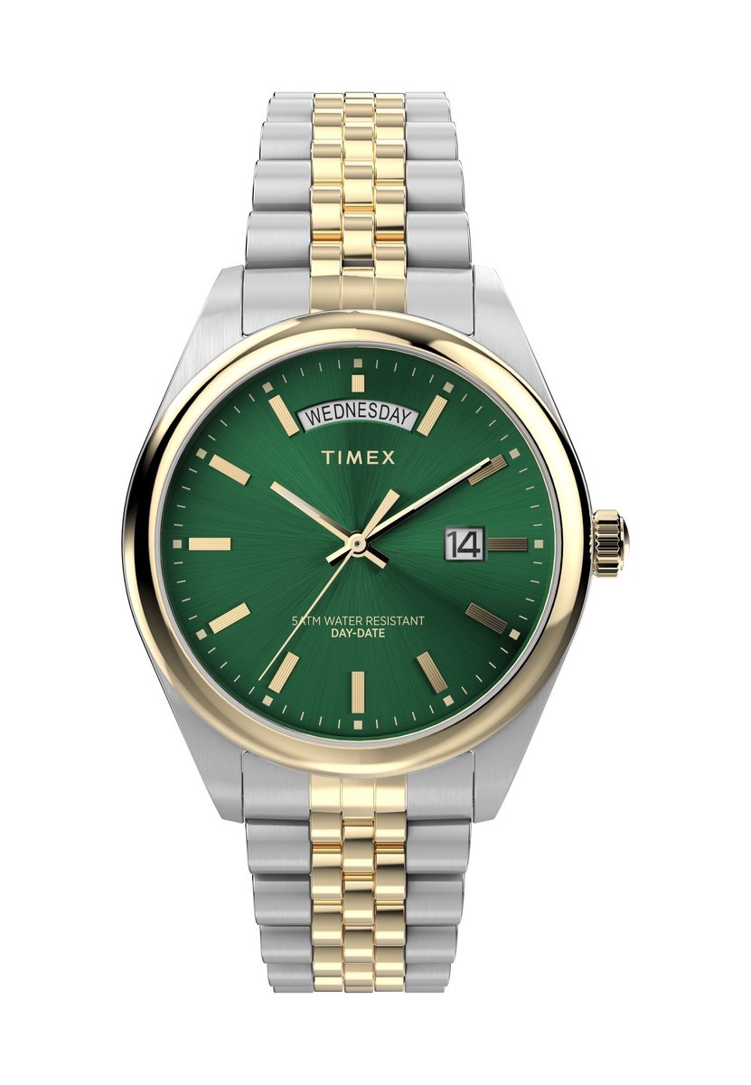 Timex Timex Legacy Kwarts Analoog Horloge Twee Toon En Grun Case: 100% Stainless Steel | Armband: 100% Stainless Steel 41 TW2W42800AJ