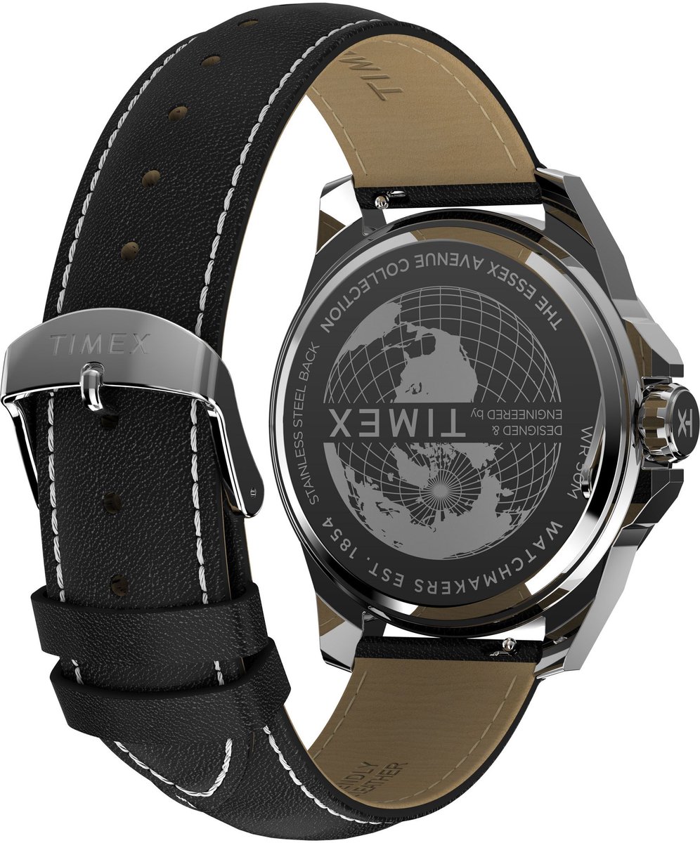 Timex Timex Essex Kwarts Analoog Horloge Zwart Case: 100% Low Lead Brass | Armband: 100% Stainless Steel 46 TW2W79800AJ