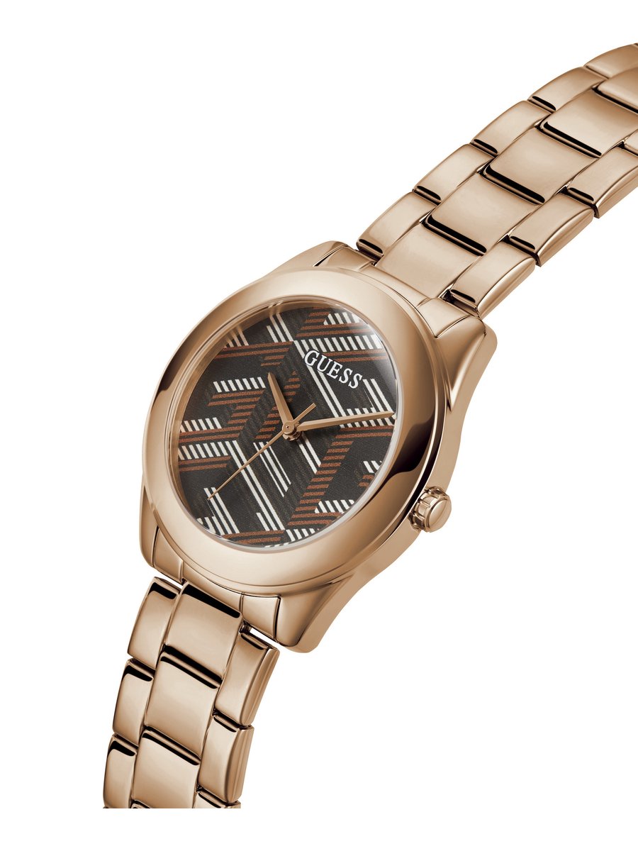 Guess Cubed Analoog Horloge Roségoudkleur Case: 100% Stainless Steel | Armband: 100% Stainless Steel 40 mm GW0607L3