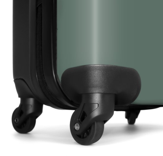 NoBoringSuitcases.com® - Handbagage koffer lichtgewicht - Reiskoffer trolley - Groen met zwarte streep - Valies op wielen - Rolkoffer met wieltjes - Past binnen 55x40x20 en 55x35x25 - Hardcase suitcase - Reizen