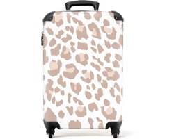 NoBoringSuitcases.com - Panter print Koffer dames - Past binnen 55x40x20 cm en 55x35x25 cm - Trolley handbagage vrouwen - Cadeau origineel - Valiezen met wieltjes volwassenen - Reiskoffer op wielen - Rolkoffer lichtgewicht - Reistrolley carryon