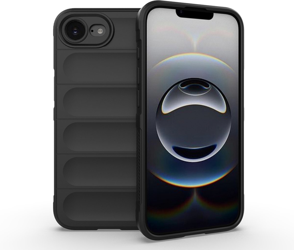 MobyDefend Hoesje - Geschikt voor iPhone 16e / iPhone 17e - TPU Gripcase - Zwart