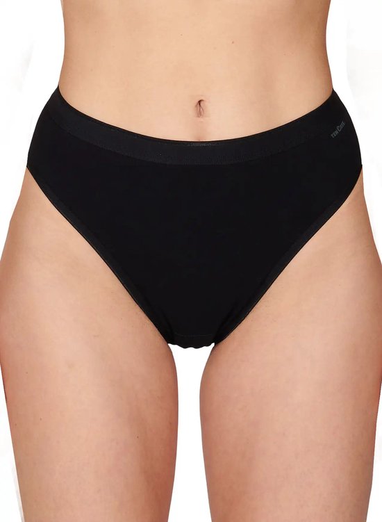 Zwarte slip met hoge taille en Ten Cate logo.