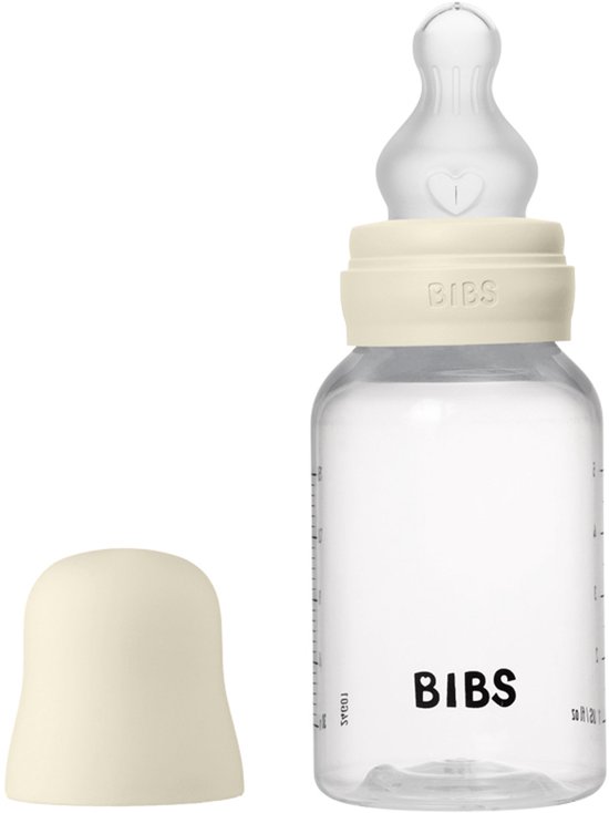 Bibs Fles - Slow Flow - 150 ml - Silicone - Ivory van Merkloos — afbeelding 4