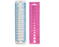 2 stuks Knitting naaldsjabloon meetinstrument startpagina inch liniaal cm liniaal 2-10 mm maten twee design machthebbers gereedschap voor naaien en breinaalden