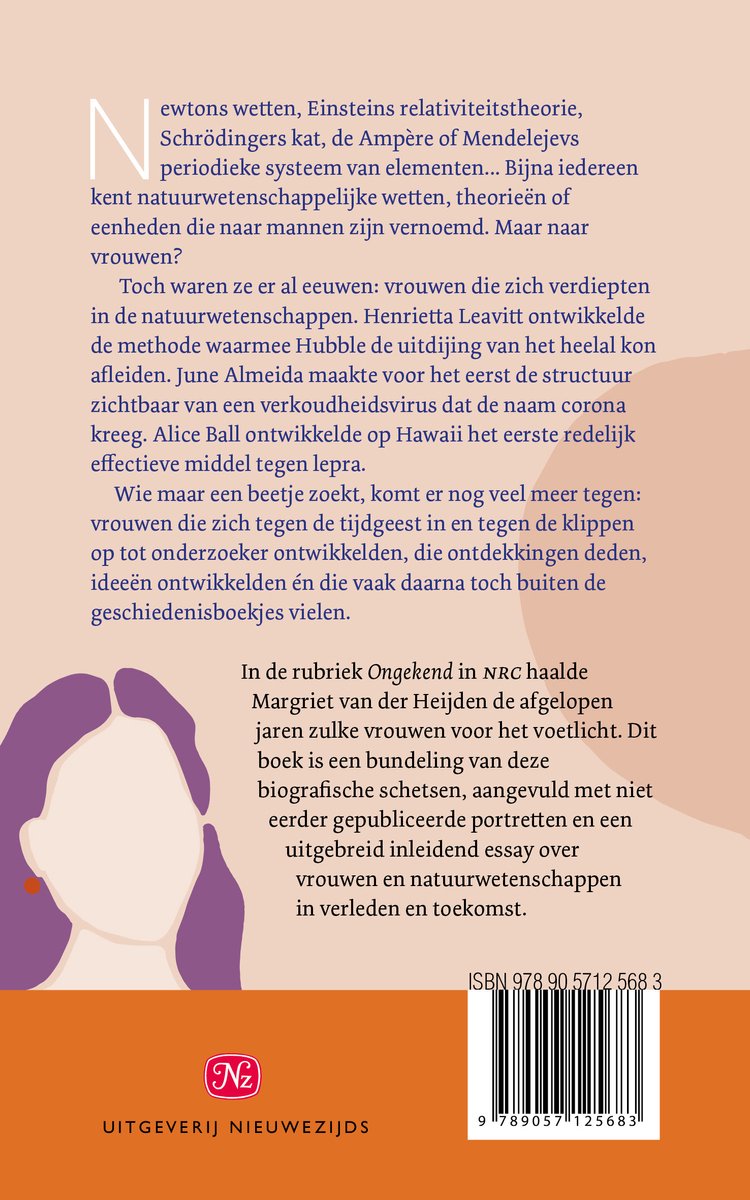 Achterkant van een boek met tekst en ISBN-streepjescode. Titel 'Ongekend' van Margriet van der Heijden.