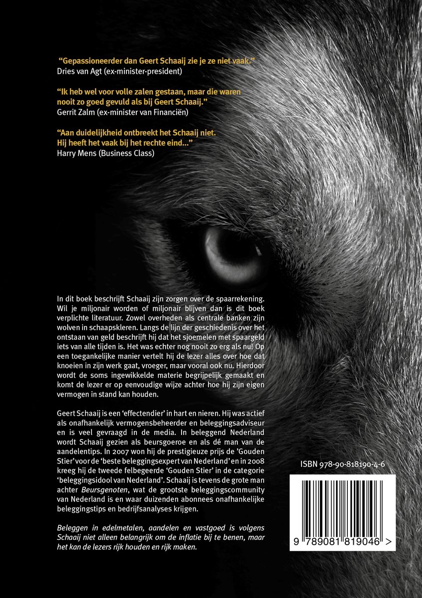 De wolf jaagt op uw geld - back cover