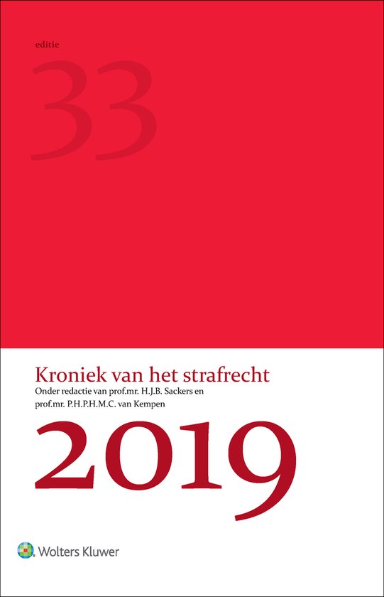 Kroniek van het strafrecht 2019 - cover