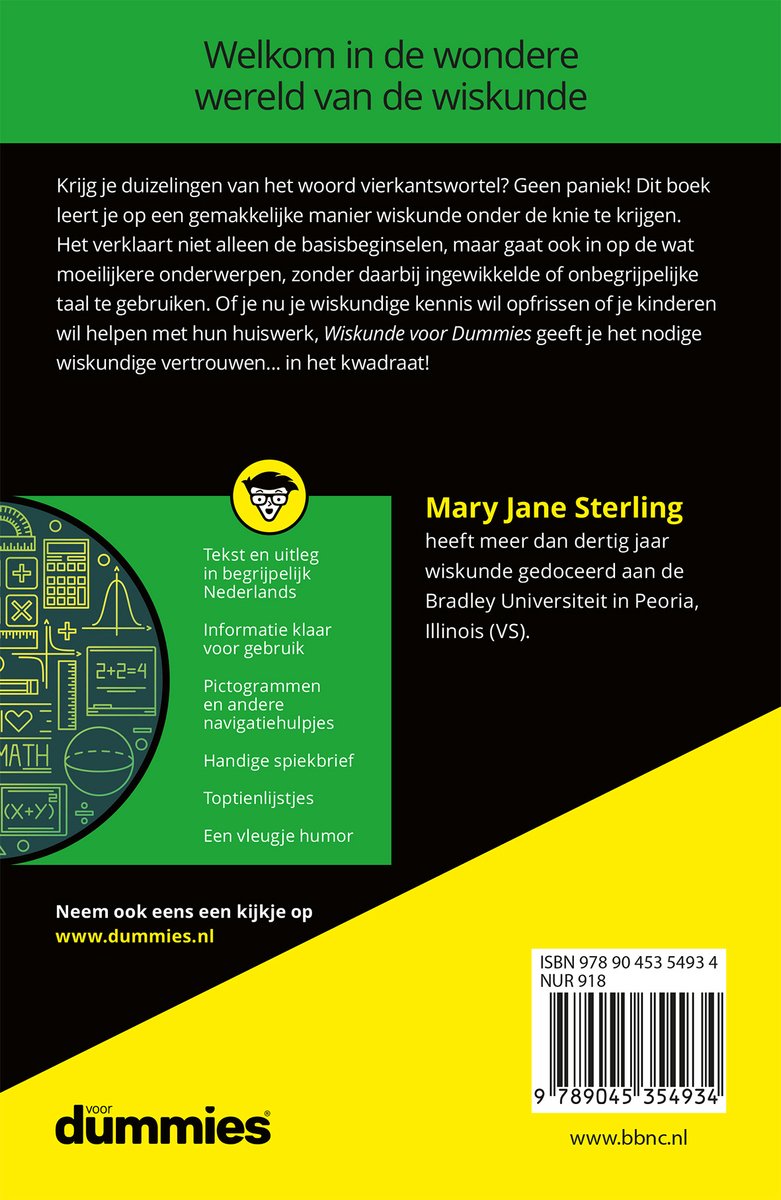 Voor Dummies - Wiskunde voor Dummies - back cover