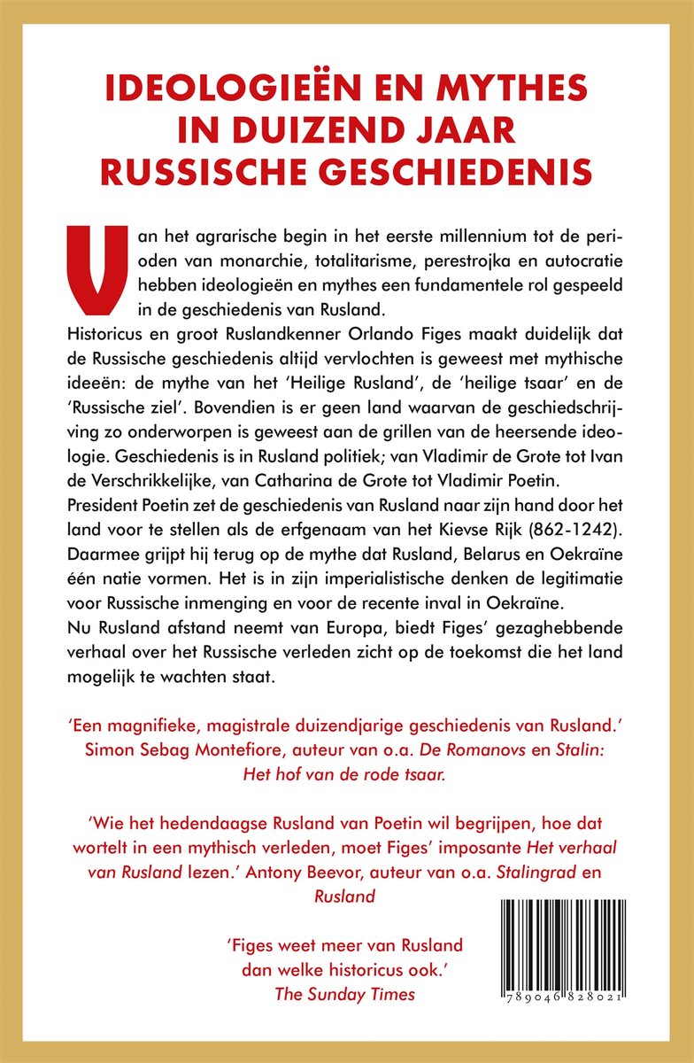 Boekomslag: IDEOLOGIEËN EN MYTHES IN DUizEND JAAR RUSSLAND GESCHIEDENIS. Tekst met quoteringen en ISBN.