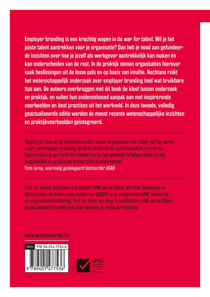 Boek kaft met rode achtergrond, tekst en het Academia Press logo.